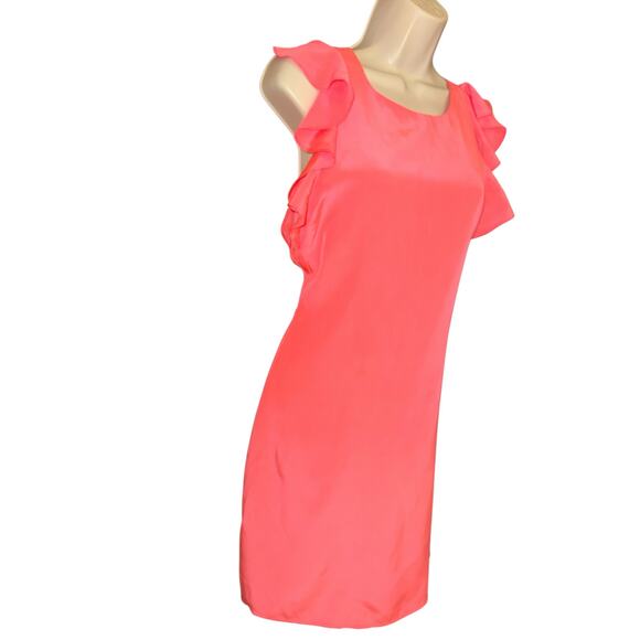 Britt Ryan coral pink flutter sleeve 100% silk shift dress
Size 4 - EUC - Picture 2 of 8